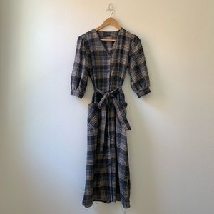 Balloon Sleeve Midi Dress